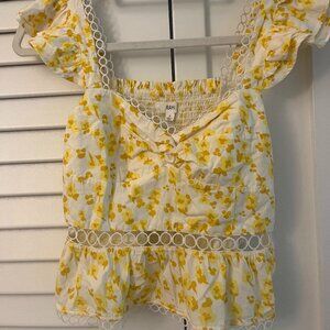 Yellow Floral Blouse